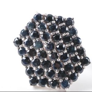 Sterling Silver Black Sapphire Ring